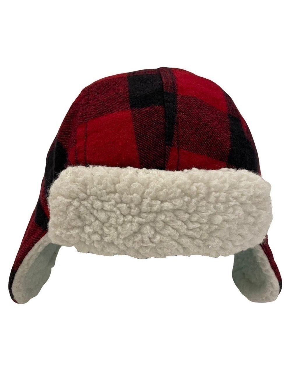 𝅺Tucker + Tate Trapper Hat Baby Toddler Boy Girl Buffalo Plaid Sherpa Lined EUC